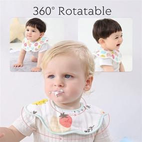 img 3 attached to 👶 15-Pack of Cotton Baby Bibs: 360° Rotate Soft Drooling Bibs for Girls and Boys, Waterproof, Absorbent and Adjustable - Bib Set