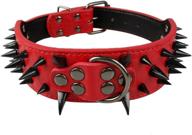 berry pet sharp spiked studded dog collar - stylish leather - 2 inch width for medium & large dogs like pitbull mastiff logo