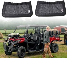 img 3 attached to 🔧 Kemimoto UTV Defender Rear Backrest Storage Nets: Can Am Defender Max Compatible, OEM Replacement, Black (Sold in Pairs)