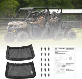 img 2 attached to 🔧 Kemimoto UTV Defender Rear Backrest Storage Nets: Can Am Defender Max Compatible, OEM Replacement, Black (Sold in Pairs)