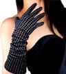 dooway women fashion evening prom gloves, velvet stretch warm soft gloves logo