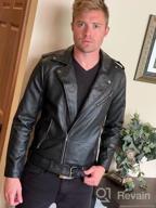 img 1 attached to Fahsyee Men'S Faux Leather Jacket: Stylish Slim-Fit Bomber With Asymmetric Zip-Up And Belted Design review by Brandon Teitel