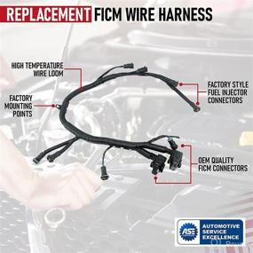 img 1 attached to FICM Engine Fuel Injector Wire Harness Replacement - Replaces Part 5C3Z9D930A, 5C3Z-9D930-A - Compatible with Ford F250 F350 F450 F550 Vehicles - Powerstroke 6.0L Diesel - 2003-2007