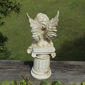 img 2 attached to OwMell Set Of 2 Cherub Angels On Roman Pillar Garden Statue Greek Column Angel Figurine Sculpture Indoor Outdoor Home Garden Decoration Antique Resin 9.8