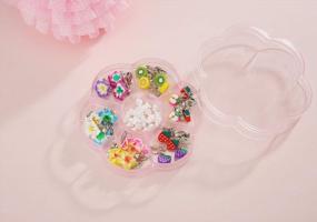 img 1 attached to 12 пар клипс для девочек, Plumeria Design, Baby &amp; Kids PinkSheep Earrings