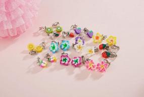 img 2 attached to 12 Pairs Clip On Earrings For Girls, Plumeria Design, Baby & Kids PinkSheep Earrings