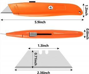 img 1 attached to 2-Pack Heavy Duty Retractable Utility Knives With Orange Handle For Box Cutting And Carpentry Tasks