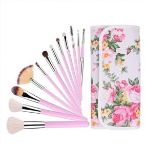 img 4 attached to 12-Piece Professional Makeup Brush Set With Floral Case - UNIMEIX Brushes For Powder, Liquid, Cream & More!