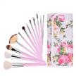 12-piece professional makeup brush set with floral case - unimeix brushes for powder, liquid, cream & more! logo