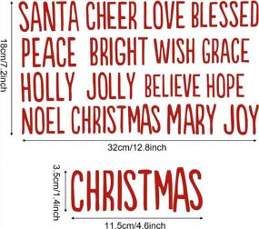 img 3 attached to 🎄 Set of 2 Christmas Words Vinyl Decals - 32 Greeting Stickers for Christmas Ornaments, 1.6" Letter Height in Black