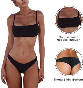 img 3 attached to 👙 Padded Brazilian Thong Bikini Swimsuits: Trendy Women's Clothing at Swimsuits & Cover Ups