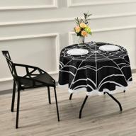 waterproof polyester 60 inch round tablecloth with spooky spider design for halloween kitchen, dining, buffet parties, and camping logo
