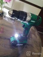 img 1 attached to KIMO 20V Brushless Hammer Drill, 800 In-Lb 1/2" Cordless Drill Driver W/Battery Fast Charger, Screwing Drilling Hammer Mode, Variable Speed Adjustable LED, Auxiliary Handle & Tool Bag review by John Warren