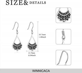 img 2 attached to Dangle In Style With WINNICACA RBG Dissent Collar Earrings In Sterling Silver - The Perfect Gift For Women And Fans!