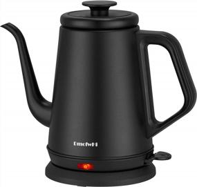 img 4 attached to Efficient And Stylish Gooseneck Electric Kettle For Coffee And Tea: DmofwHi 1.0L 1000W Stainless Steel Water Kettle With Auto Shut-Off In Matte Black