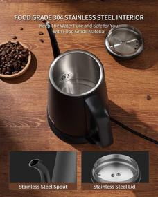 img 2 attached to Efficient And Stylish Gooseneck Electric Kettle For Coffee And Tea: DmofwHi 1.0L 1000W Stainless Steel Water Kettle With Auto Shut-Off In Matte Black