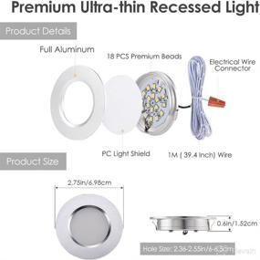 img 3 attached to 🚐 GreenClick RV Lights Interior: Dimmable Ultra-Thin 12V LED Recessed Light - Perfect for Under Cabinet, Motorhome, Camper Lighting - Neutral White, 8 Pack