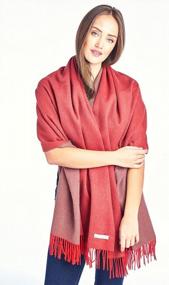 img 2 attached to Mariyaab 100% Lambswool Wool Women Solid Oversized Large Pashmina Scarf Stole Shawl