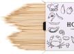 150pcs 10"φ4mm natural bamboo skewers sticks for grilling, carmel apple bar, chocolate fountain appetizers bbq crafting and party logo