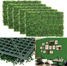 img 4 attached to 24X16In Faux Boxwood Hedge Wall Panels 12PCS Artificial Grass Backdrop Greenery Topiary Plant Artificial Boxwood Hedge Panel For Home Decor