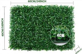 img 3 attached to 24X16In Faux Boxwood Hedge Wall Panels 12PCS Artificial Grass Backdrop Greenery Topiary Plant Artificial Boxwood Hedge Panel For Home Decor