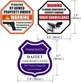 img 1 attached to Outdoor/Indoor Self-Adhesive Vinyl Property Owner Armed Security Warning Sticker Set With Video Surveillance Decal For Windows And Doors.