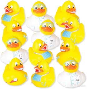 img 4 attached to ArtCreativity 2 Inch Dental Rubber Duckies: Pack of 12 Assorted Styles - Fun Pool Toys, Party Favors, Carnival Decorations, and Dental Treasure Treasures