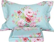 fadfay shabby pink floral king size bed sheet set - premium cotton deep pocket sheets for a cozy night's sleep - 4-piece set included logo