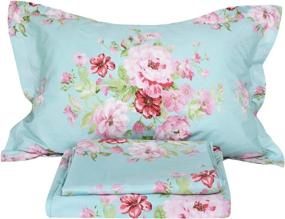 img 4 attached to FADFAY Shabby Pink Floral King Size Bed Sheet Set - Premium Cotton Deep Pocket Sheets For A Cozy Night'S Sleep - 4-Piece Set Included