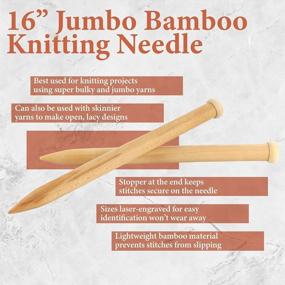 img 1 attached to Jumbo Bamboo Knitting Needles - US 85 (35Mm) - 16" Long - 1 Pair By JubileeYarn