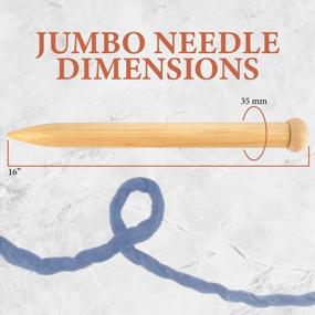img 2 attached to Jumbo Bamboo Knitting Needles - US 85 (35Mm) - 16" Long - 1 Pair By JubileeYarn