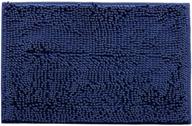 luxurious chenille bath rugs: soft, absorbent and non-slip - machine washable microfiber mats for bath, shower and bathroom - 24 x 16 inches logo