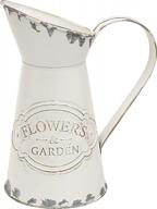 шикарная белая металлическая ваза для цветов - декоративный держатель для вазы в деревенском стиле для дома, кухни и гостиной - маленькая деревенская ваза 8,7 дюйма от misixile логотип