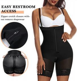 img 2 attached to YIANNA Women'S Tummy Control Shapewear Fajas Colombianas Body Shaper Butt Lifter Thigh Slimmer With Zipper Crotch