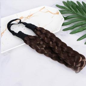 img 2 attached to Coolcos Synthetic Hair Headbands: 5 Strands Elastic Braided Style For Perfect Plaited Look