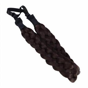 img 3 attached to Coolcos Synthetic Hair Headbands: 5 Strands Elastic Braided Style For Perfect Plaited Look