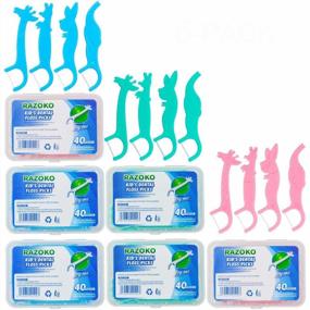 img 4 attached to Fun And Effective Kids Dental Floss Picks With 240 Refills And Travel Cases