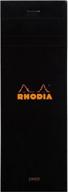 📝 black rhodia head stapled shopping pad, lined - no. 8, 74x210mm logo