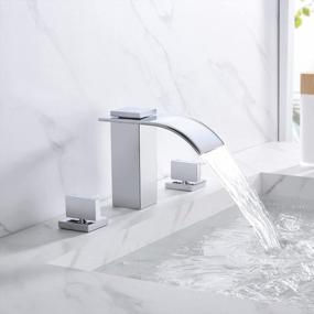 img 1 attached to Transform Your Bathroom With Sumerain'S Stunning Chrome Finish Waterfall Faucet - 8 Inch Widespread With 3 Holes