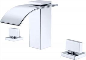 img 4 attached to Transform Your Bathroom With Sumerain'S Stunning Chrome Finish Waterfall Faucet - 8 Inch Widespread With 3 Holes
