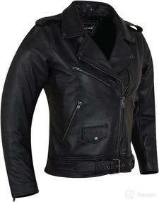 img 2 attached to 🏍️ Vance Black Classic Police Style Leather Biker Jacket - Sleek Motorcycle Outerwear with Plain Sides