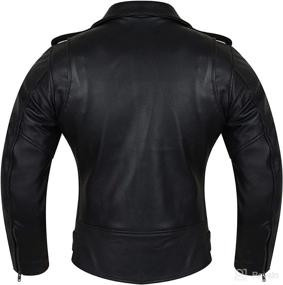 img 1 attached to 🏍️ Vance Black Classic Police Style Leather Biker Jacket - Sleek Motorcycle Outerwear with Plain Sides