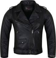 🏍️ vance black classic police style leather biker jacket - sleek motorcycle outerwear with plain sides logo