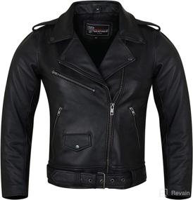 img 3 attached to 🏍️ Vance Black Classic Police Style Leather Biker Jacket - Sleek Motorcycle Outerwear with Plain Sides