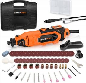 img 4 attached to ENERTWIST 135W Rotary Tool Kit, 7 Variable Speeds W/ Flex Shaft & 63Pcs Multiuse Accessories For Cutting, Grinding, Sanding, Polishing, Wood Caving & Engraving - DIY Home Crafting In Carry Case