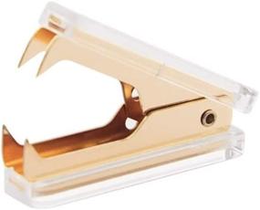 img 3 attached to Dark Gold Steel Jaws Staple Puller Removal Tool - 1 Pack Clear Acrylic Body For Home Office School Desk Accessories Gift