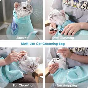img 1 attached to Breathable Mesh Cat Grooming Bag With Adjustable Drawstring - Multi-Functional Restraint Bag For Showering, Nail Trimming, Examining And More - Anti-Bite And Scratch Resistant - (Crayfish)