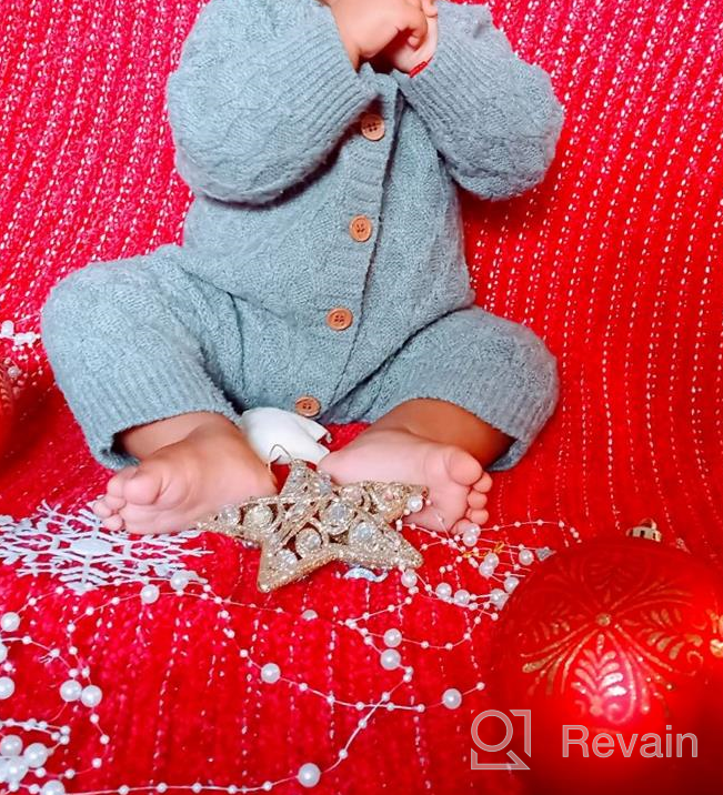 img 1 attached to 🧶 Cozy and Adorable: Hadetoto Newborn Baby Sweater Romper with Knitted Long Sleeves and Warm Hat review by Eric Owens