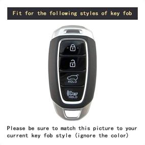 img 1 attached to Чехол TANGSEN Smart Key Fob, совместимый с Hyundai Accent Azera Elantra GT Grandeur I30 IG IX35 Kona Palisade Santa Fe Solaris, черный узор из углеродного волокна, АБС-силиконовая резина, светящийся синий