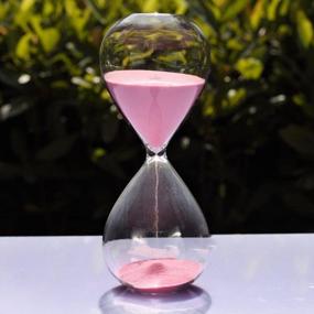 img 4 attached to 10 Minute Colorful Sand Glass Hourglass Timer Home Desk Decor Xmas Birthday Gift - Winterworm Large Fashion Clear Smooth Glass